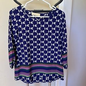 Purple geometric blouse